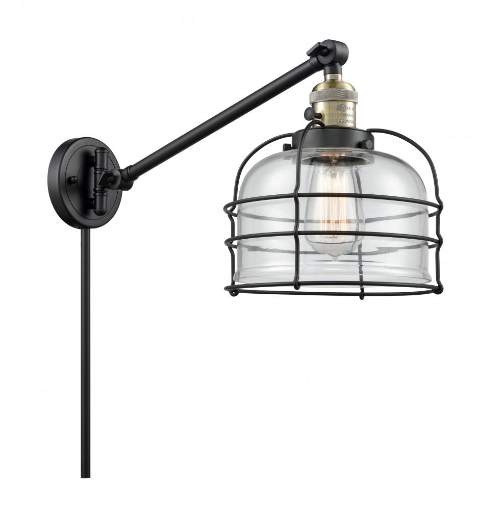 Bell Cage - 1 Light - 8 inch - Black Antique Brass -Adjustable Swing Arm