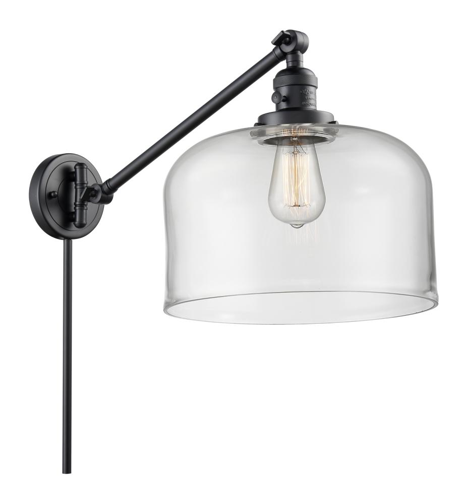 Bell - 1 Light - 12 inch - Matte Black -Adjustable Swing Arm
