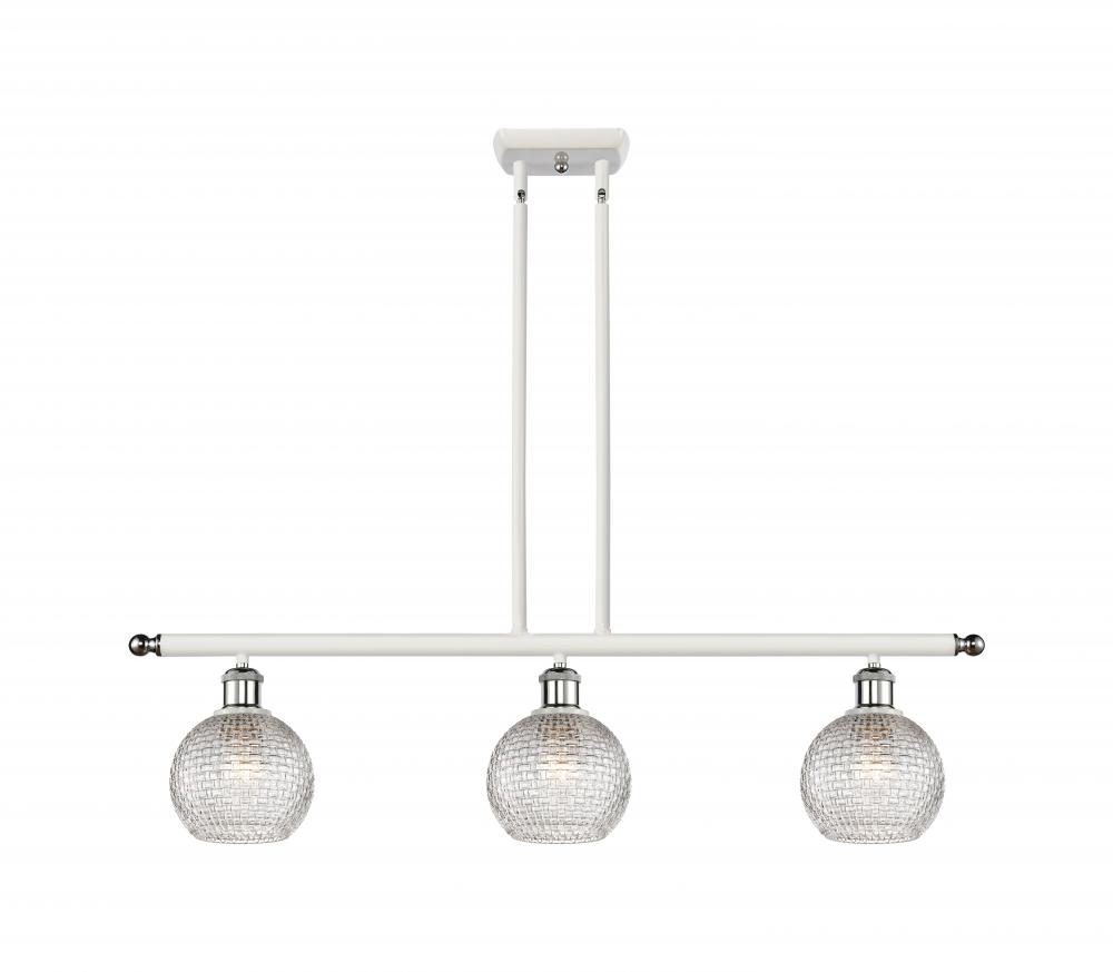 Athens - 3 Light - 36 inch - White Polished Chrome - Cord hung - Island Light