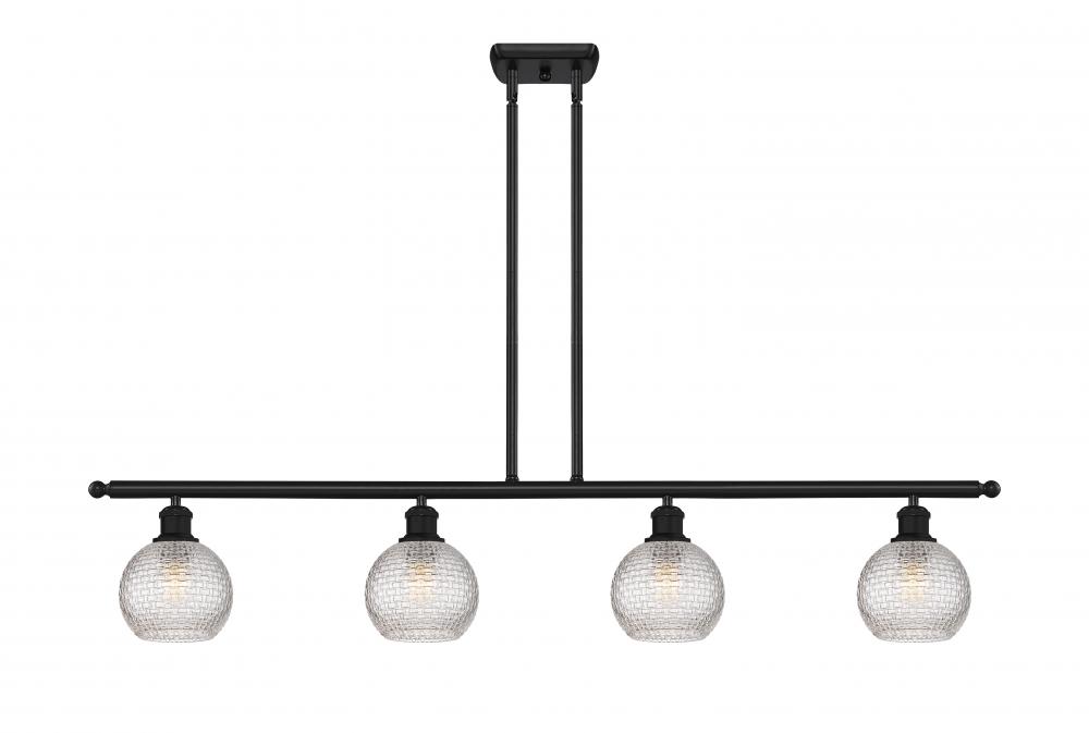 Athens - 4 Light - 48 inch - Matte Black - Cord hung - Island Light