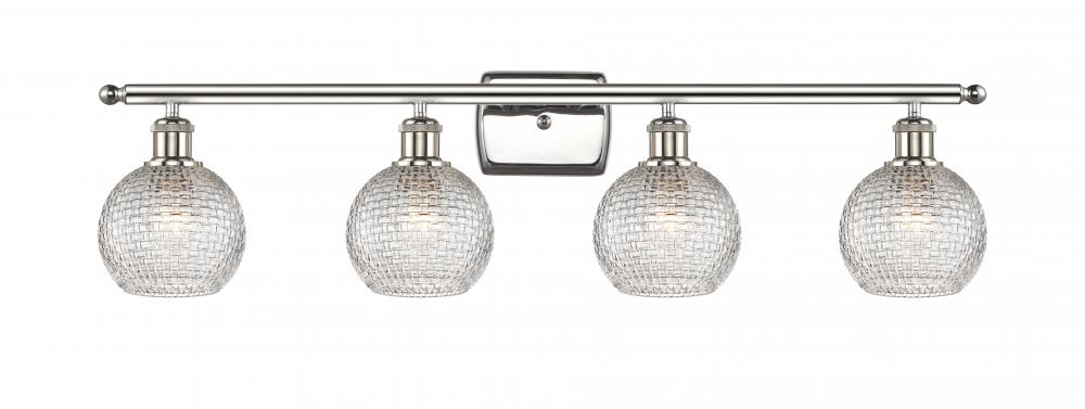 Athens - 4 Light - 36 inch - Polished Nickel - Bath Vanity Light