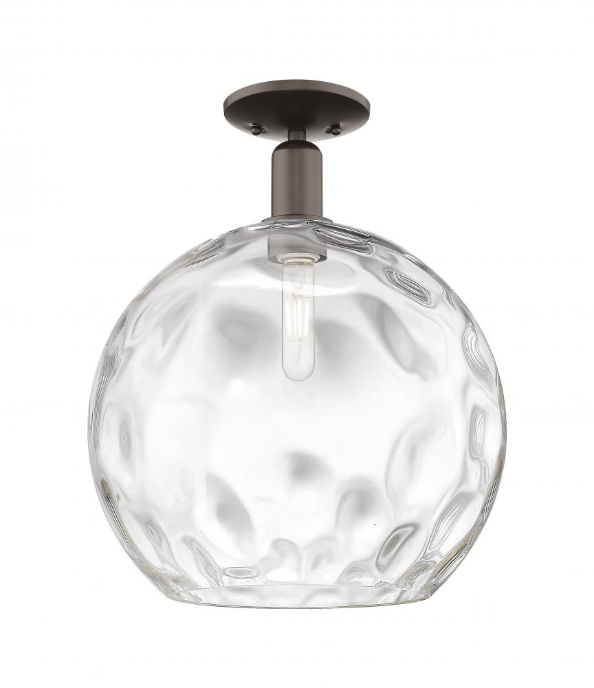 Athens Water Glass - 1 Light - 13 inch - Black Antique Brass - Semi-Flush Mount