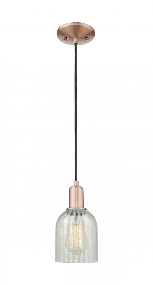 Caledonia - 1 Light - 5 inch - Antique Brass - Cord hung - Mini Pendant