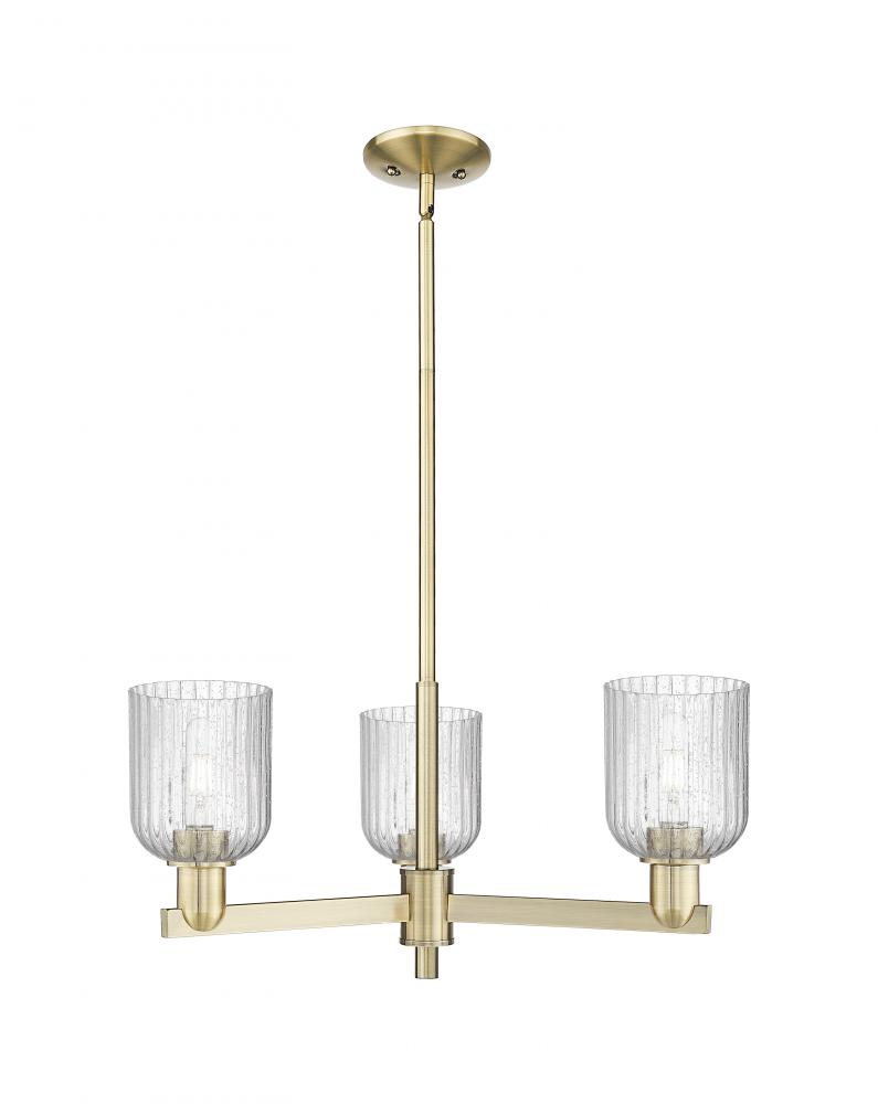 Bridal Veil - 3 Light - 18 inch - Antique Brass - Flush Mount