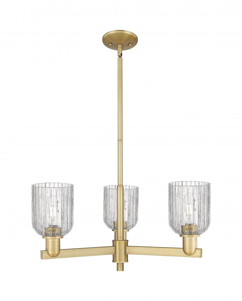Bridal Veil - 3 Light - 18 inch - Brushed Brass - Flush Mount