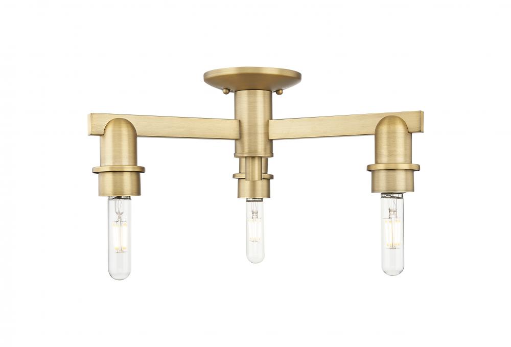 Arcadia - 3 Light - 18 inch - Antique Brass - Flush Mount