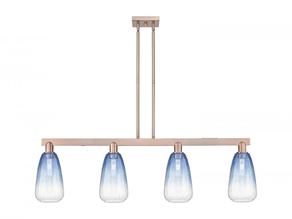 Brookhaven Almond - 4 Light - 48 inch - Antique Copper - Cord hung - Island Light