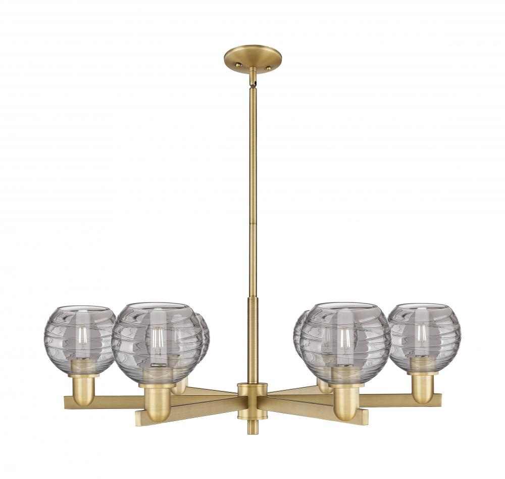 Athens Deco Swirl - 6 Light - 24 inch - Brushed Brass - Chandelier