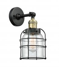 Innovations Lighting 203-BAB-G52-CE - Bell Cage - 1 Light - 6 inch - Black Antique Brass - Adjustable Sconce