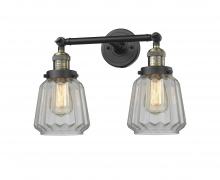 Innovations Lighting 208-BAB-G142 - Chatham - 2 Light - 16 inch - Black Antique Brass - Bath Vanity Light