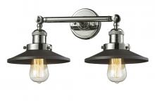 Innovations Lighting 208-PN-M6BK-LED - Railroad - 2 Light - 18 inch - Polished Nickel - Adjustable Bath Vanity Light