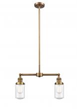 Innovations Lighting 209-BB-G314 - Dover - 2 Light - 21 inch - Brushed Brass - Stem Hung - Adjustable Island Light