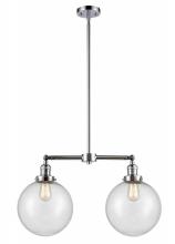 Innovations Lighting 209-PC-G204-10 - Beacon - 2 Light - 25 inch - Polished Chrome - Stem Hung - Adjustable Island Light
