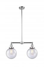 Innovations Lighting 209-PC-G204-8 - Beacon - 2 Light - 25 inch - Polished Chrome - Stem Hung - Adjustable Island Light