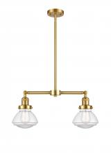 Innovations Lighting 209-SG-G322 - Olean - 2 Light - 22 inch - Satin Gold - Stem Hung - Adjustable Island Light
