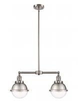 Innovations Lighting 209-SN-HFS-62-SN - Hampden - 2 Light - 18 inch - Brushed Satin Nickel - Stem Hung - Adjustable Island Light