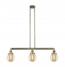 Innovations Lighting 213-AB-G208-6 - Beacon - 3 Light - 39 inch - Antique Brass - Stem Hung - Adjustable Island Light