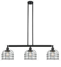 Innovations Lighting 213-BK-G72-CE - Bell Cage - 3 Light - 42 inch - Matte Black - Stem Hung - Adjustable Island Light