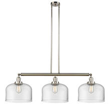 Innovations Lighting 213-PN-G72-L - Bell - 3 Light - 42 inch - Polished Nickel - Stem Hung - Adjustable Island Light