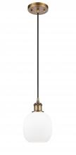 Innovations Lighting 516-1P-BB-G101 - Belfast - 1 Light - 6 inch - Brushed Brass - Cord hung - Mini Pendant