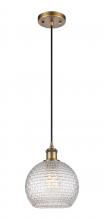 Innovations Lighting 516-1P-BB-G122C-8CL - Athens - 1 Light - 8 inch - Brushed Brass - Cord hung - Mini Pendant