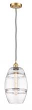 Innovations Lighting 516-1P-SG-G557-8CL - Vaz - 1 Light - 8 inch - Satin Gold - Cord hung - Mini Pendant
