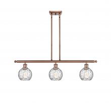 Innovations Lighting 516-3I-AC-G1215-6 - Athens Water Glass - 3 Light - 36 inch - Antique Copper - Cord hung - Island Light