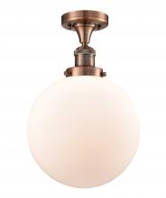 Innovations Lighting 517-1CH-AC-G201-10 - Beacon - 1 Light - 10 inch - Antique Copper - Semi-Flush Mount