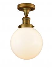 Innovations Lighting 517-1CH-BB-G201-8-LED - Beacon - 1 Light - 8 inch - Brushed Brass - Semi-Flush Mount
