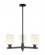 Innovations Lighting 716-3CR-BK-G559-5GWH - Bridal Veil - 3 Light - 18 inch - Matte Black - Flush Mount