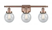 Innovations Lighting 916-3W-AC-G204-6 - Beacon - 3 Light - 26 inch - Antique Copper - Bath Vanity Light