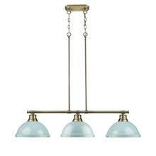Golden 3602-3LP AB-SF - Duncan 1-Light Pendant with Chain in Rubbed Bronze with Matte Black