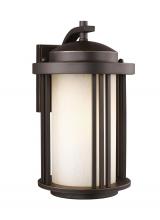 Generation Lighting 8747901DEN3-71 - Crowell contemporary 1-light LED outdoor exterior medium wall lantern sconce in antique bronze finis
