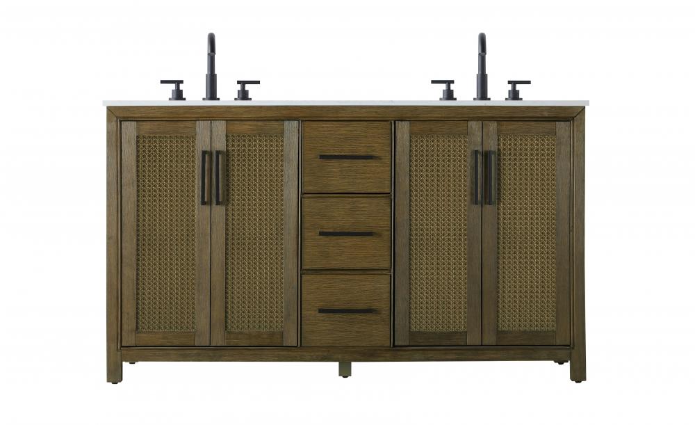 Vanity Cabinet 4Dr 3Dw 60x21.5x35 Hazel Oak
